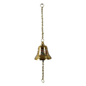 Brass Hanging Bell White 6"